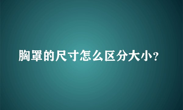 胸罩的尺寸怎么区分大小？
