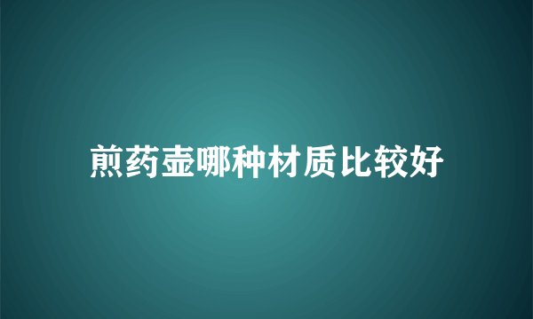 煎药壶哪种材质比较好