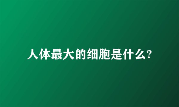 人体最大的细胞是什么?
