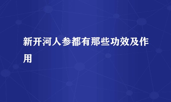 新开河人参都有那些功效及作用