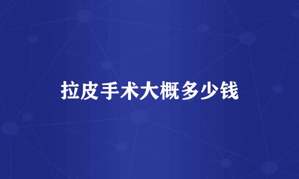 拉皮手术大概多少钱