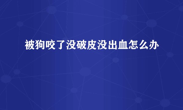 被狗咬了没破皮没出血怎么办