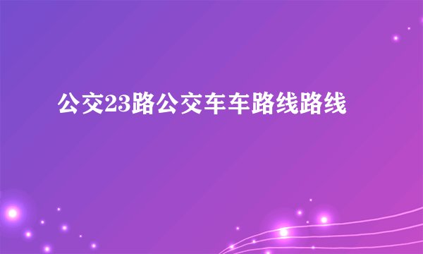 公交23路公交车车路线路线