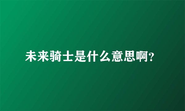 未来骑士是什么意思啊？
