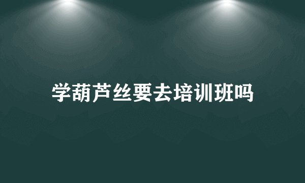 学葫芦丝要去培训班吗