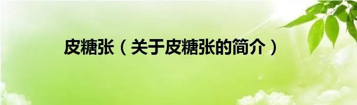 皮糖张（关于皮糖张的简介）