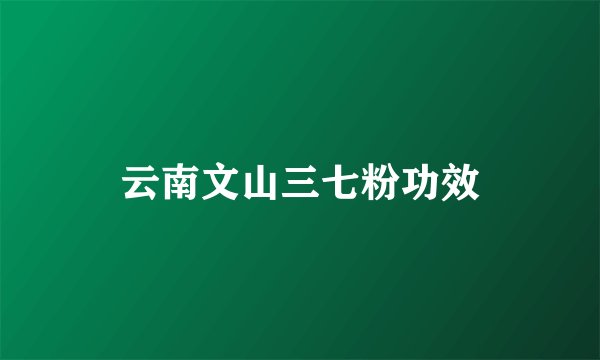 云南文山三七粉功效