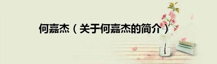 何嘉杰（关于何嘉杰的简介）