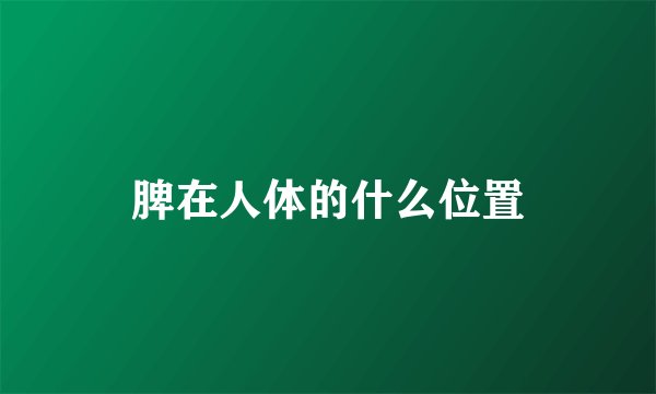 脾在人体的什么位置