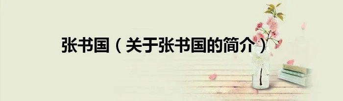 张书国（关于张书国的简介）