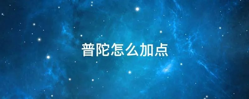 普陀怎么加点