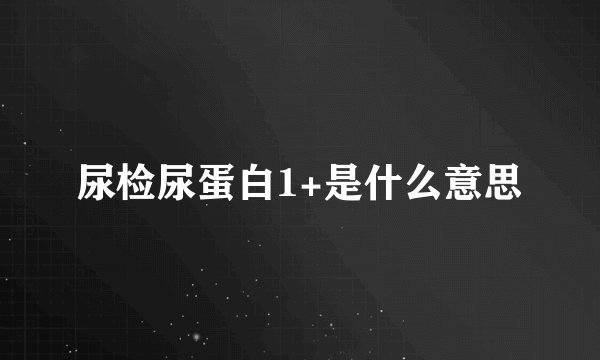 尿检尿蛋白1+是什么意思