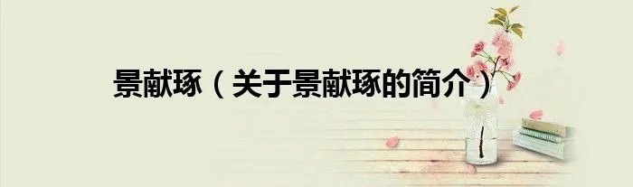 景献琢（关于景献琢的简介）