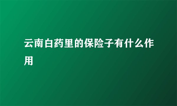 云南白药里的保险子有什么作用