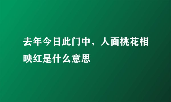 去年今日此门中，人面桃花相映红是什么意思