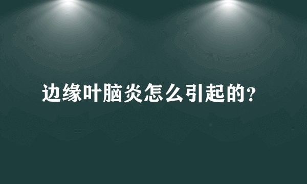 边缘叶脑炎怎么引起的？