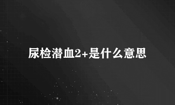 尿检潜血2+是什么意思