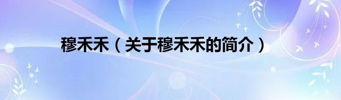 穆禾禾（关于穆禾禾的简介）