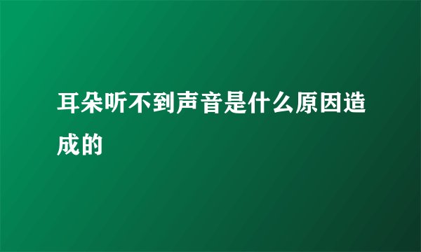 耳朵听不到声音是什么原因造成的