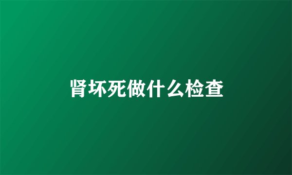 肾坏死做什么检查