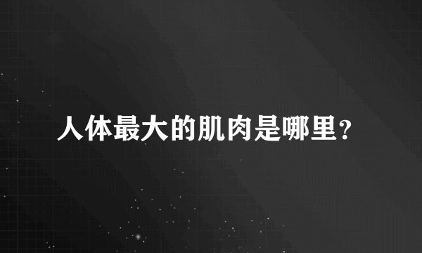 人体最大的肌肉是哪里？