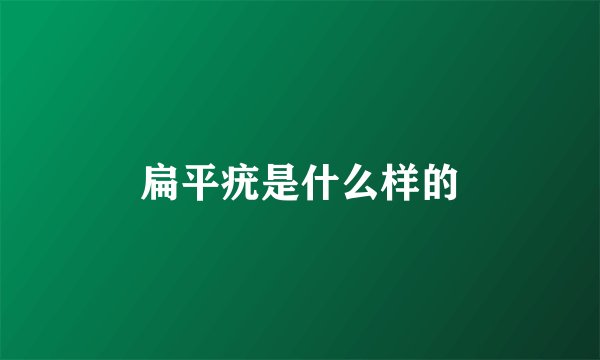 扁平疣是什么样的