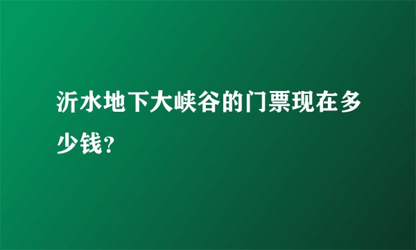 沂水地下大峡谷的门票现在多少钱？