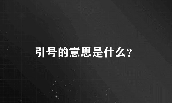引号的意思是什么？