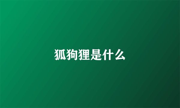 狐狗狸是什么