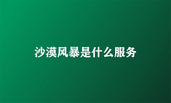 沙漠风暴是什么服务