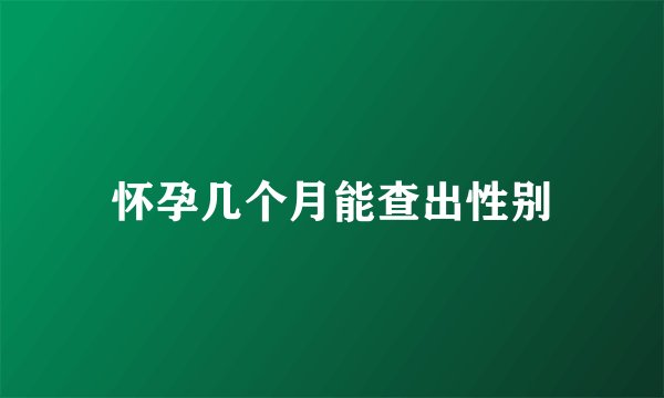 怀孕几个月能查出性别