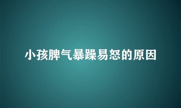 小孩脾气暴躁易怒的原因