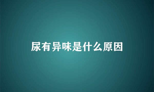 尿有异味是什么原因