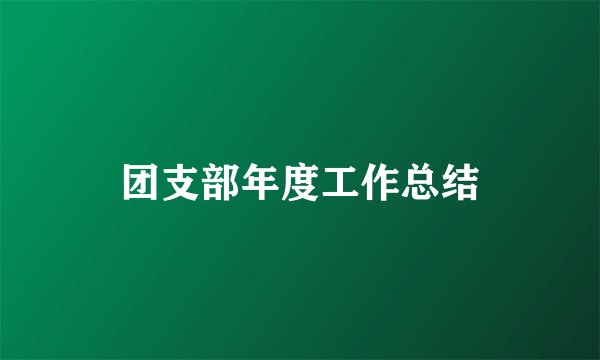 团支部年度工作总结