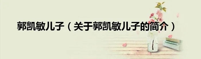 郭凯敏儿子（关于郭凯敏儿子的简介）