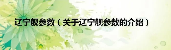 辽宁舰参数（关于辽宁舰参数的介绍）