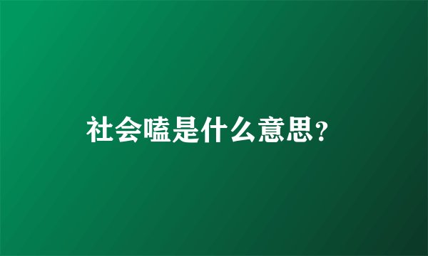 社会嗑是什么意思？