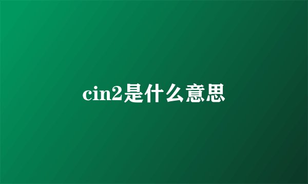 cin2是什么意思