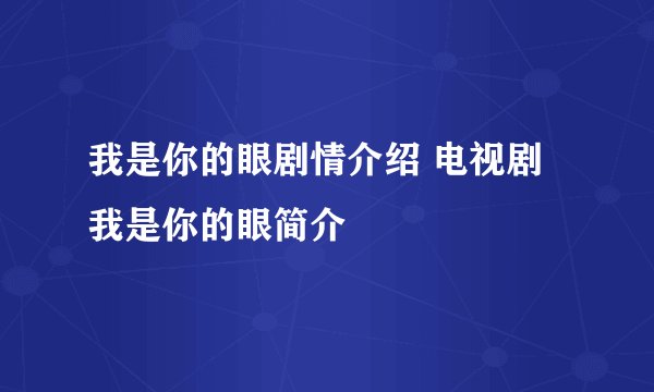 我是你的眼剧情介绍 电视剧我是你的眼简介
