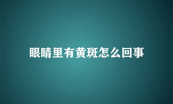 眼睛里有黄斑怎么回事