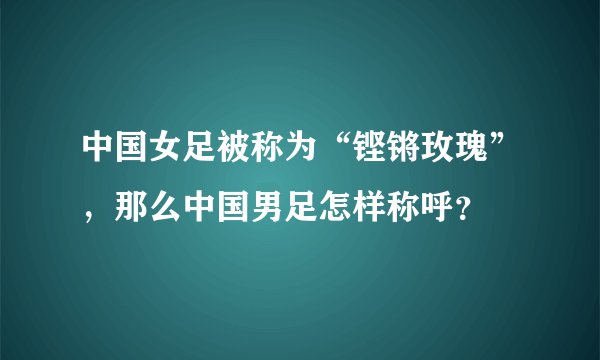中国女足被称为“铿锵玫瑰”，那么中国男足怎样称呼？