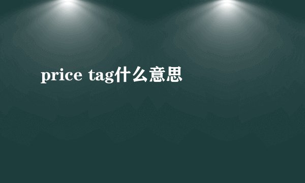 price tag什么意思