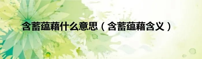 含蓄蕴藉什么意思（含蓄蕴藉含义）