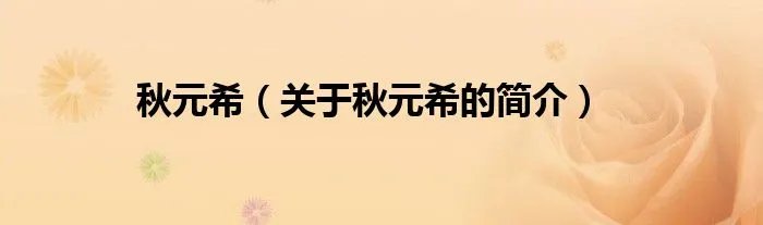 秋元希（关于秋元希的简介）