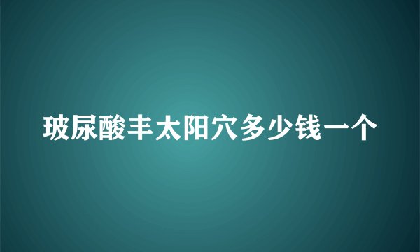 玻尿酸丰太阳穴多少钱一个