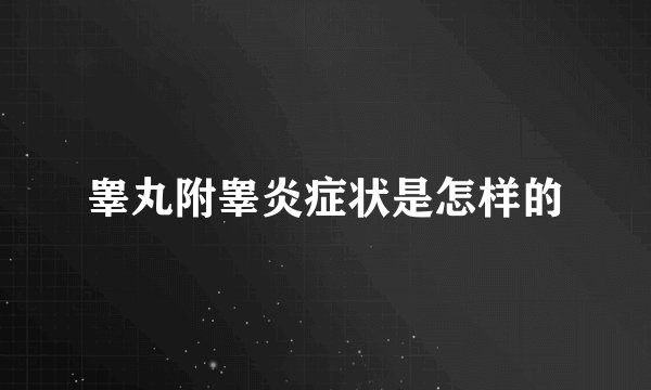 睾丸附睾炎症状是怎样的