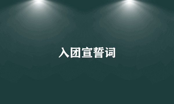 入团宣誓词
