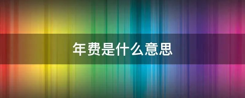 年费是什么意思