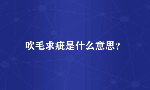 吹毛求疵是什么意思？