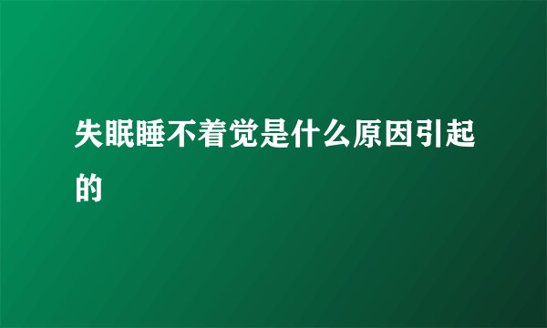 失眠睡不着觉是什么原因引起的